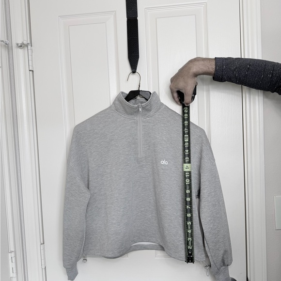ALO Yoga Tops - ALO Yoga Light Gray Half-Zip Sweatshirt